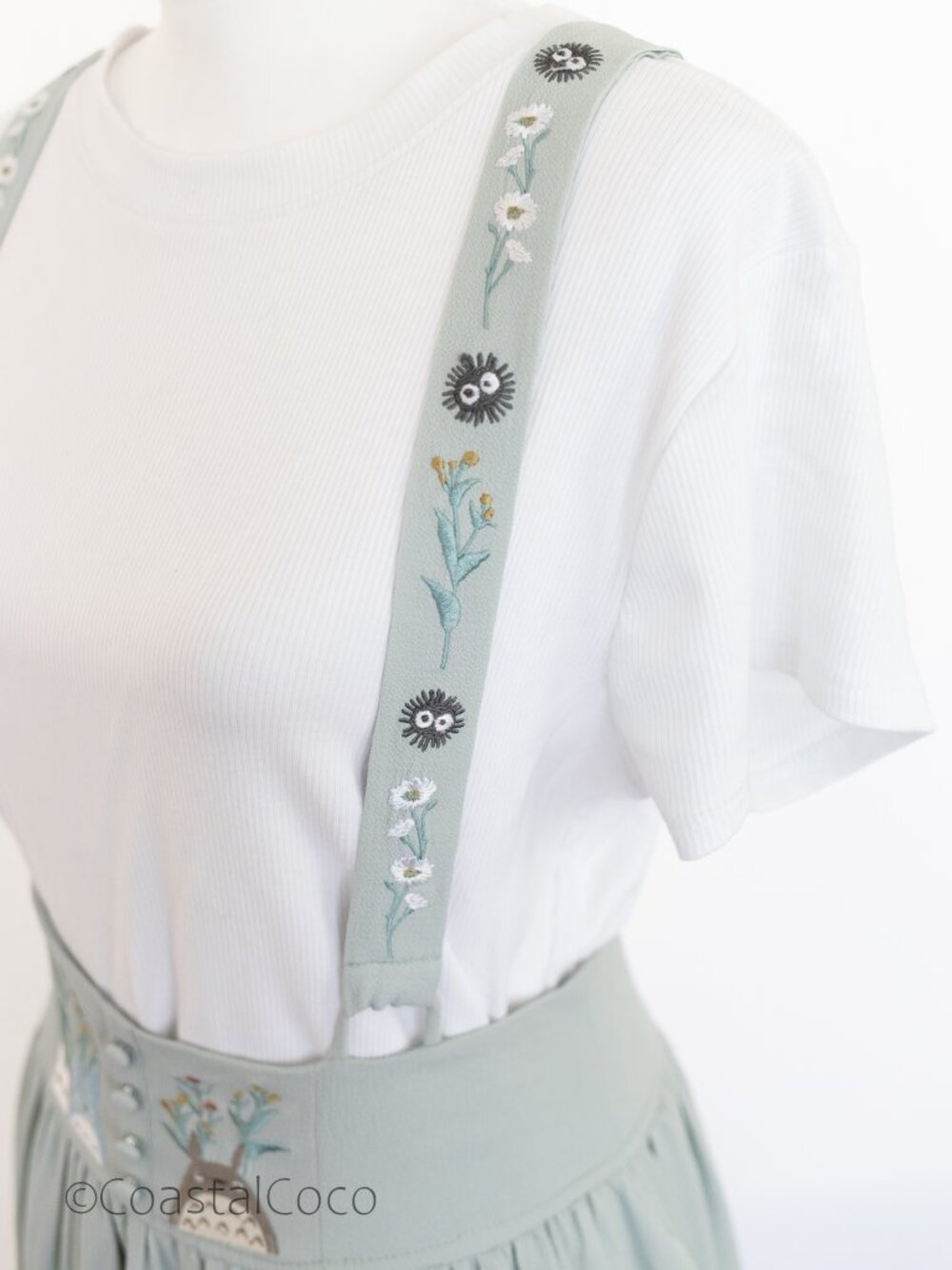 Her Universe Studio Ghibli My Neighbor Totoro M Floral Suspender Skirt Anime - Picture 5 of 13